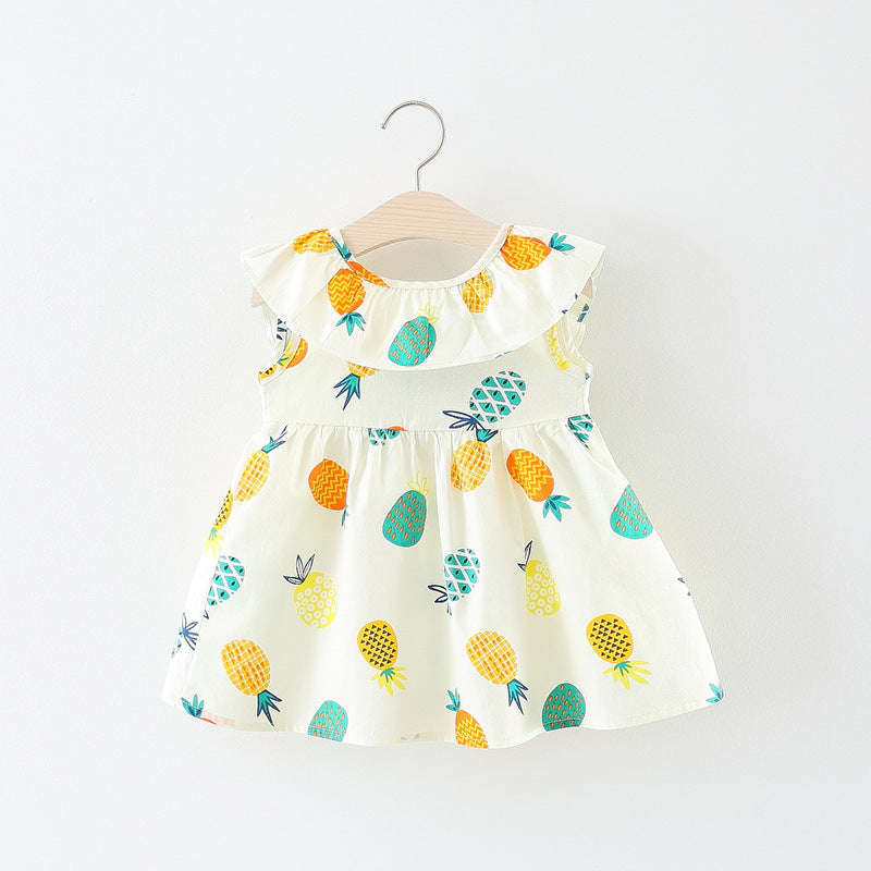 Yellow pineapple print baby dress