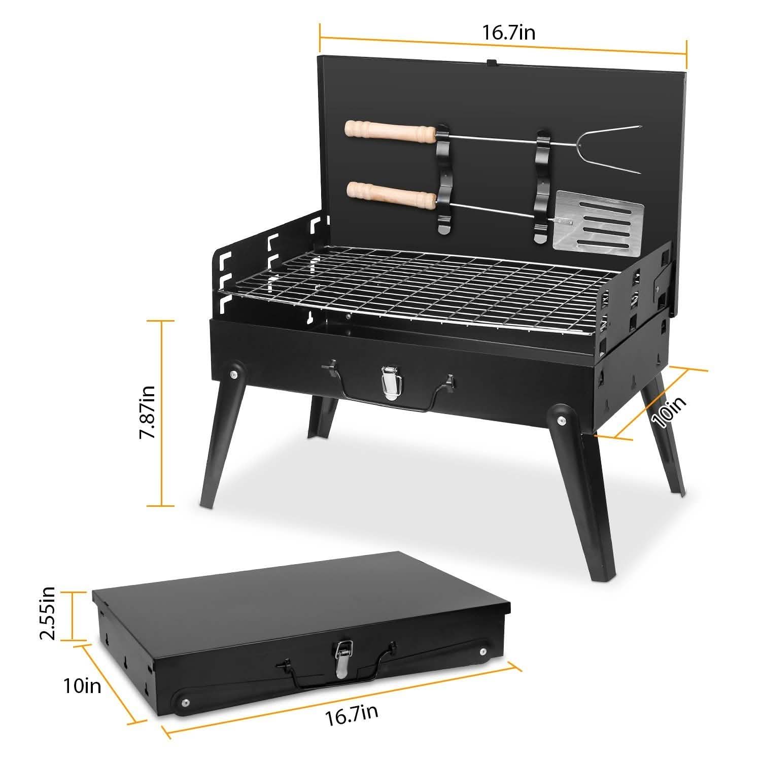 Portable Suitcase Charcoal Grill – product view 9