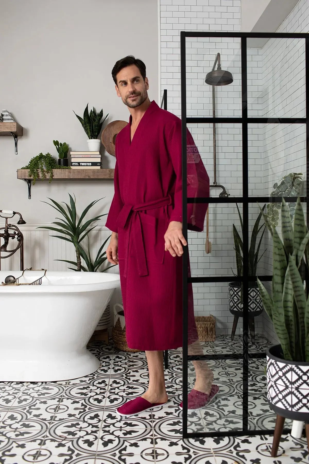 Men’s Lightweight Waffle Spa Robe