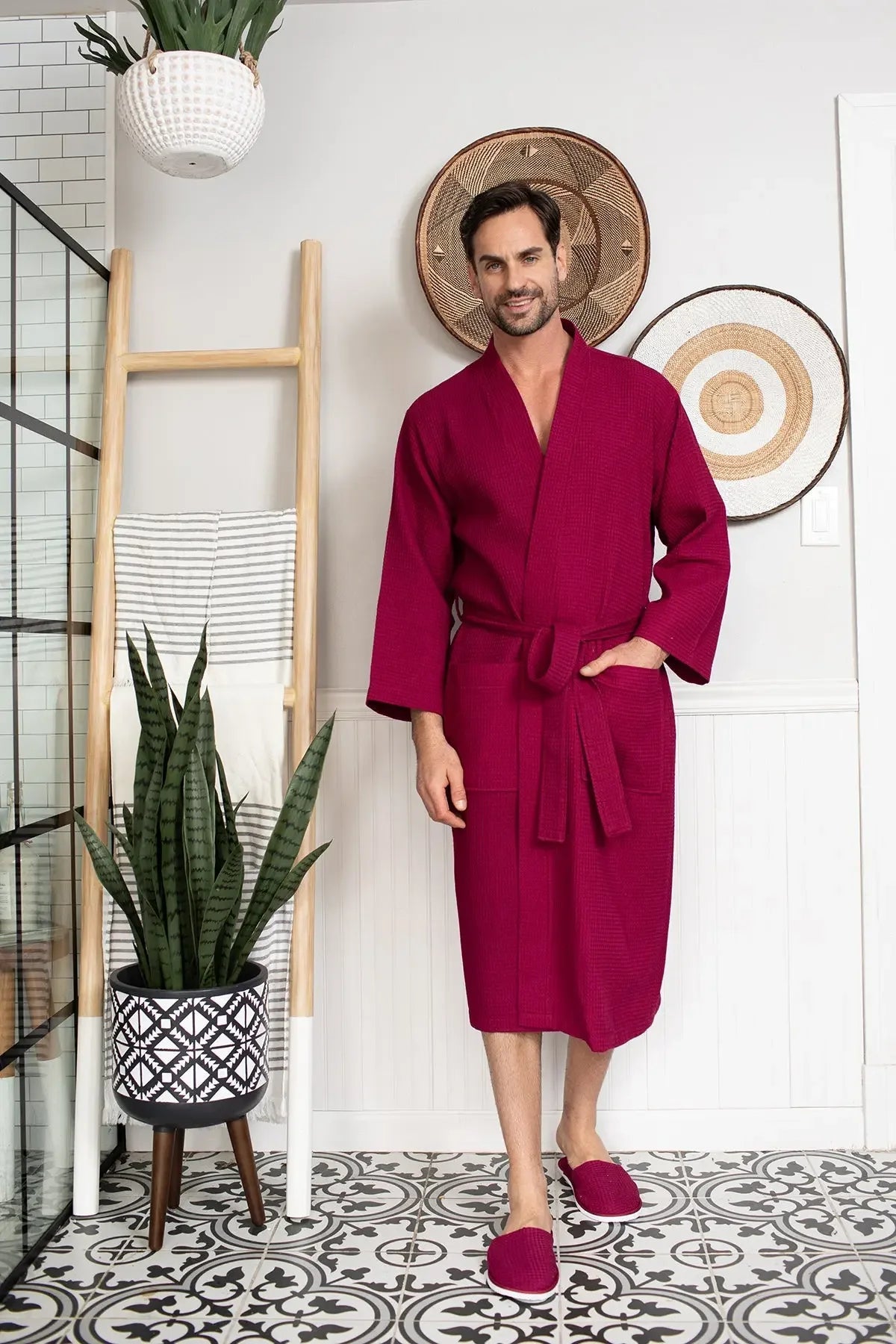 Men’s Lightweight Waffle Spa Robe