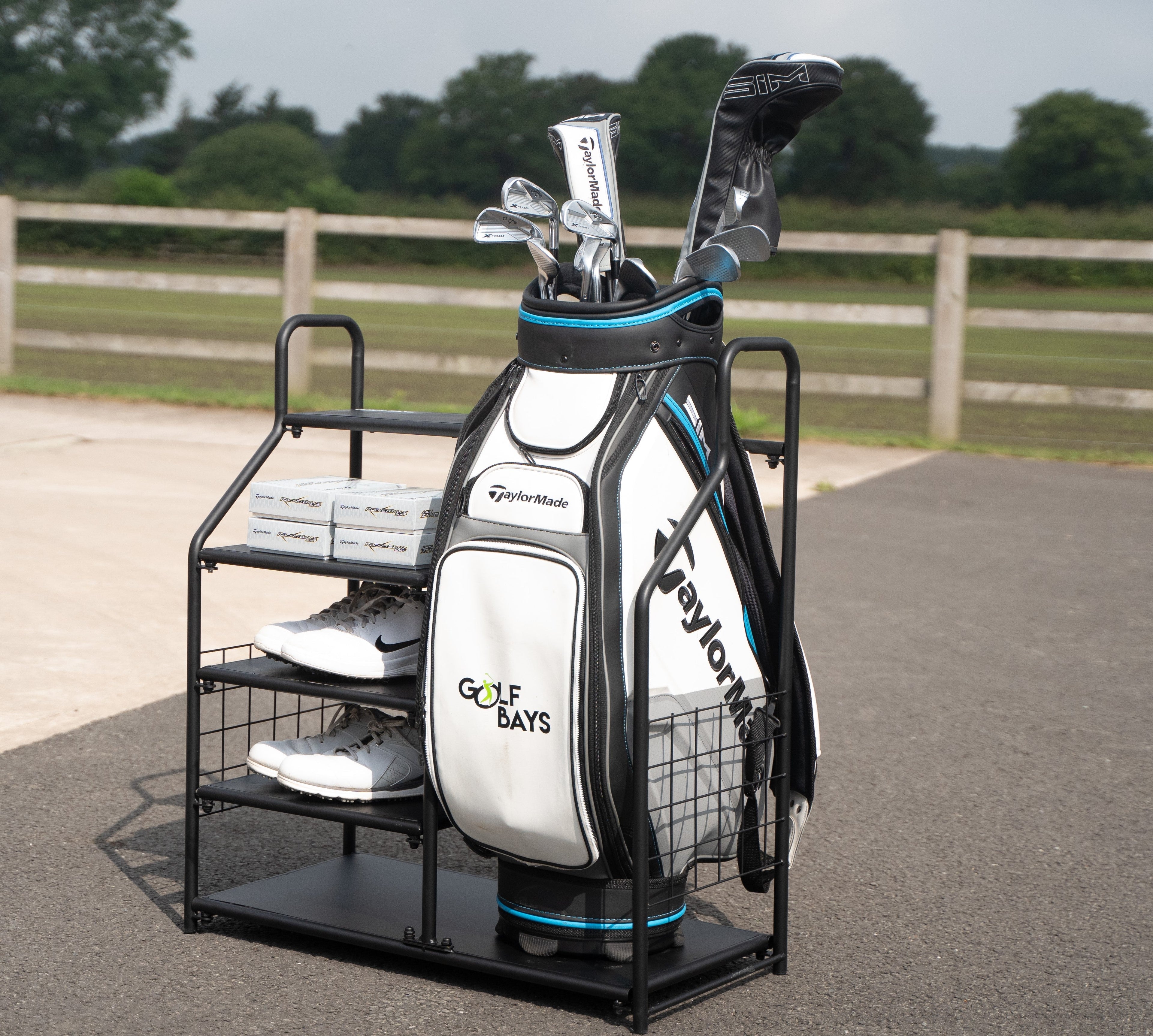 GolfBays Single Golf Bag Display Storage Organizer