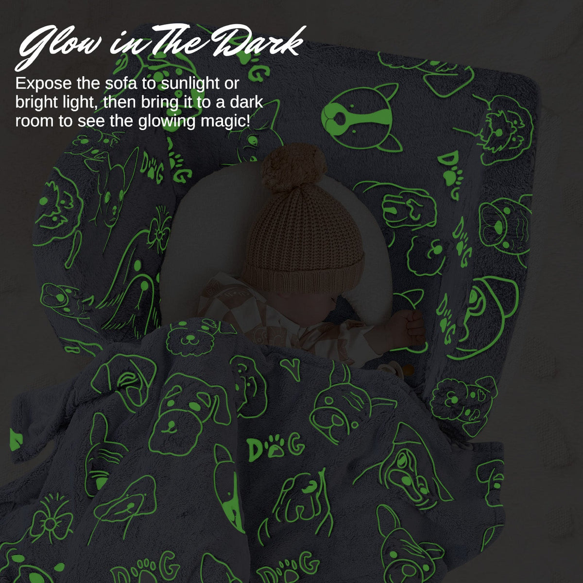 Kids Fold-Out Sofa with Blanket – 9 Styles