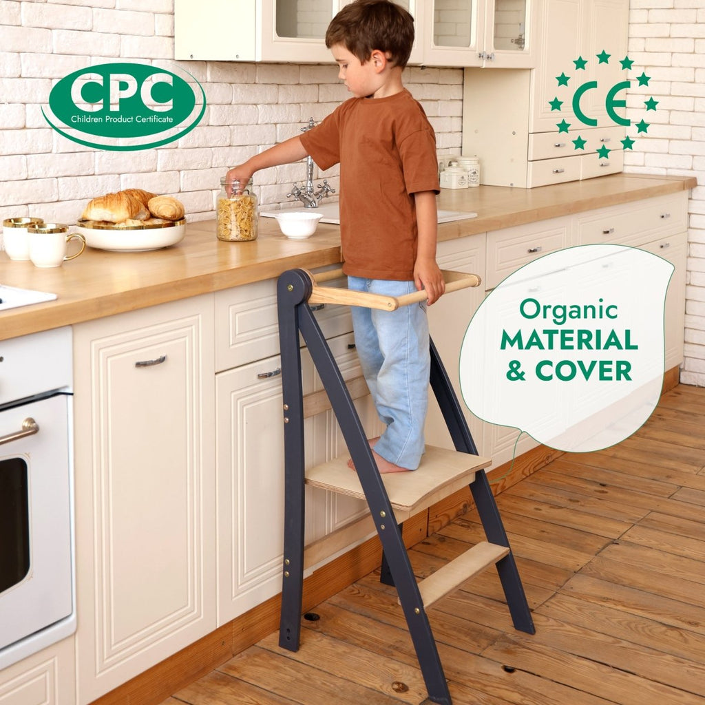 Toddler Learning Tower Step Stool – Graphite