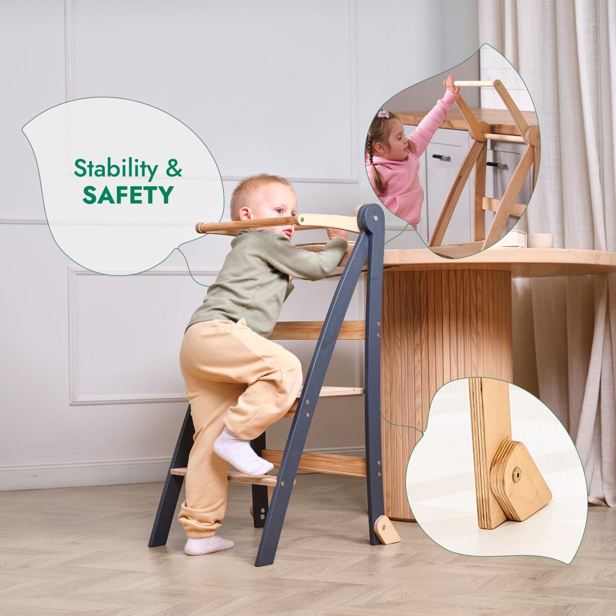 Toddler Learning Tower Step Stool – Graphite