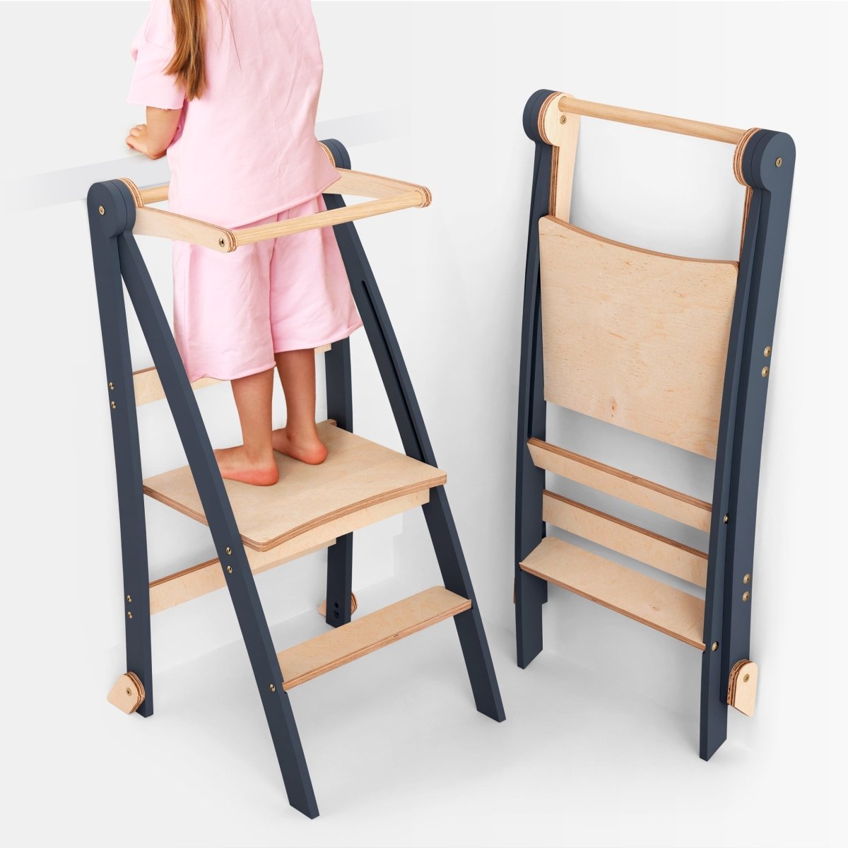 Toddler Learning Tower Step Stool – Graphite